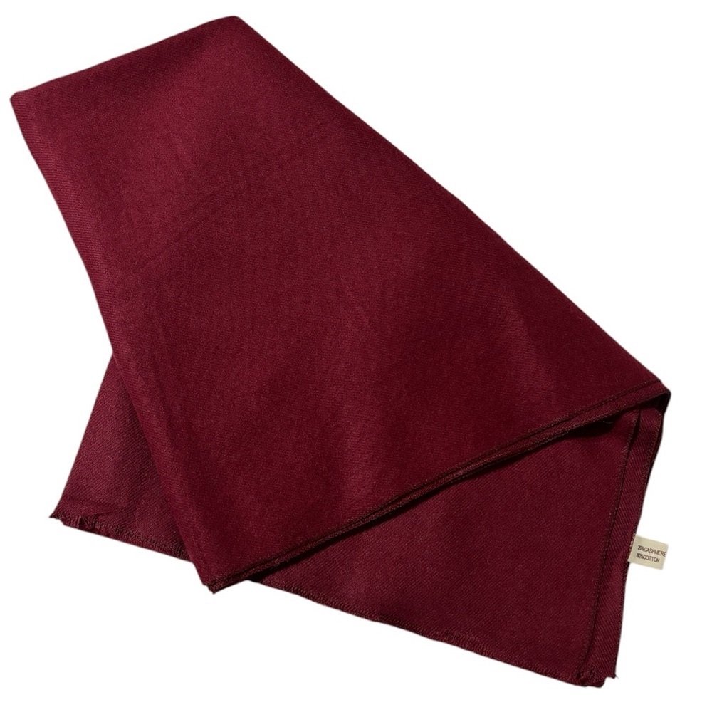 Burgundy Cashmere/Cotton blend Scarf